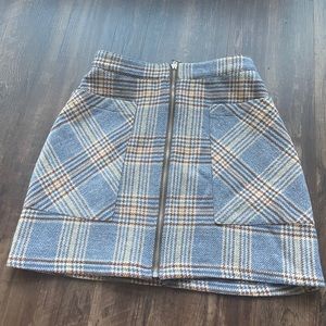 Wool plaid skirt